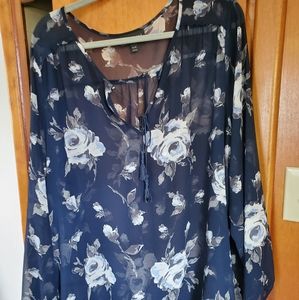 Blue sheer dress top